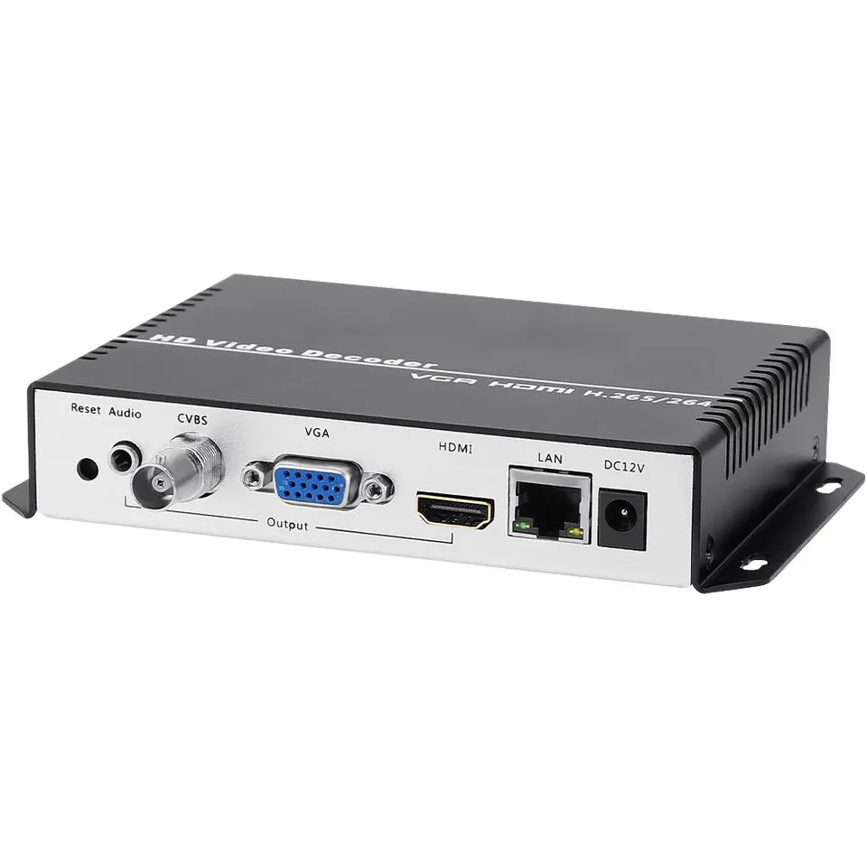 Unisheen UHD 4K H.265 H.264 HDMI VGA CVBS Decoder Video Audio IP Streaming Decoder support SRT