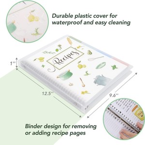 Recipe Book to Write in Your <strong>Own</strong> Recipes, 8.5&quot; X 11&quot; Personal Blank Recipe <strong>Notebook</strong>, Removable Hardcover Recipe Journal Book - Product Image 3