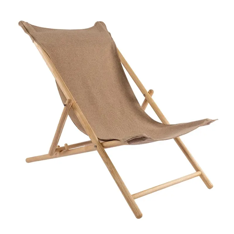 Hot style-Silla de playa de madera maciza natural, para sala de estar/exterior