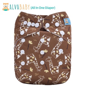 ALVABABY <strong>AIO</strong> Baby <strong>Cloth</strong> Diaper Washable Baby <strong>Cloth</strong> Nappy Reusable All in One Baby <strong>Cloth</strong> Diaper Sewn in Insert with One Pocket - Product Image 3