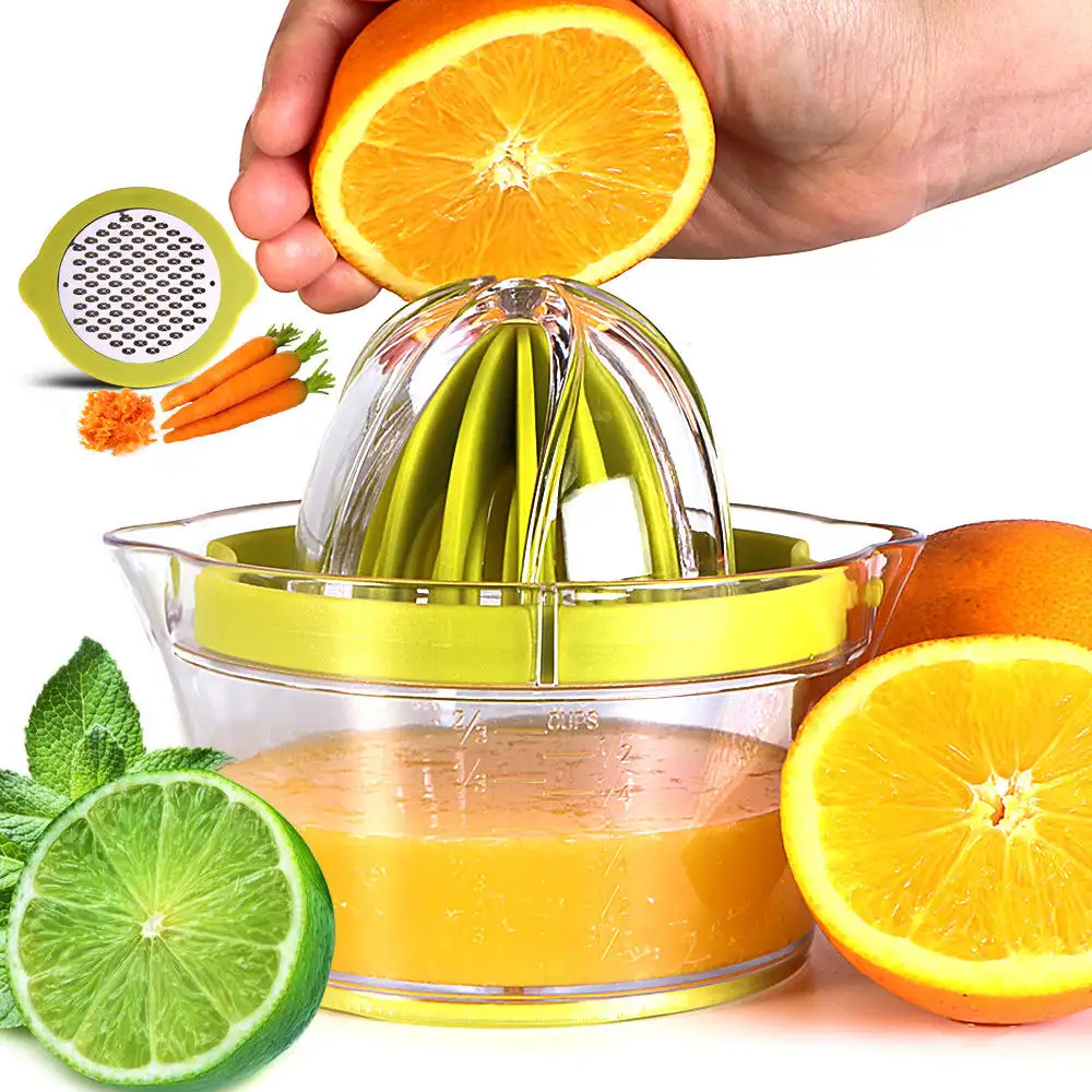 Ручная Соковыжималка, многофункциональная соковыжималка для лимона, соковыжималка для апельсинов и цитрусовых с мерной чашкой, соковыжималка для овощей и фруктов