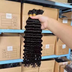 Wholesale 100g Human Braiding Hair Deep Wave Bulk Human Hair <strong>Bundles</strong> for Braiding No Weft Curly Hair Bulk for Boho Braids - Product Image 1