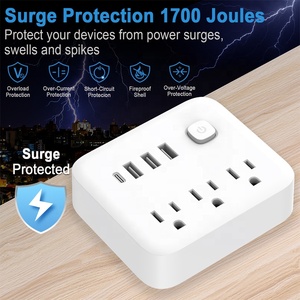 7 in 1 Mini Power Strip <strong>with</strong> USB Ports 180&deg; <strong>Rotating</strong> Plug 3 Outlets 3 USB-A 1 USB-C Portable Fast Charging Power <strong>Sockets</strong> EL-111 - Product Image 4