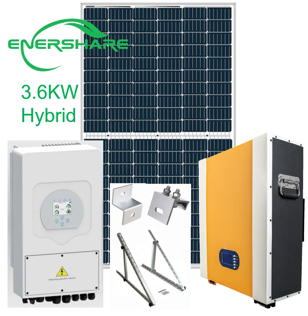 3,6 Kw 5kwh fuera de la red/híbrido móvil de la batería de almacenamiento de energía ventajas 48v 50ah Solar híbrido sistema de energía de viento