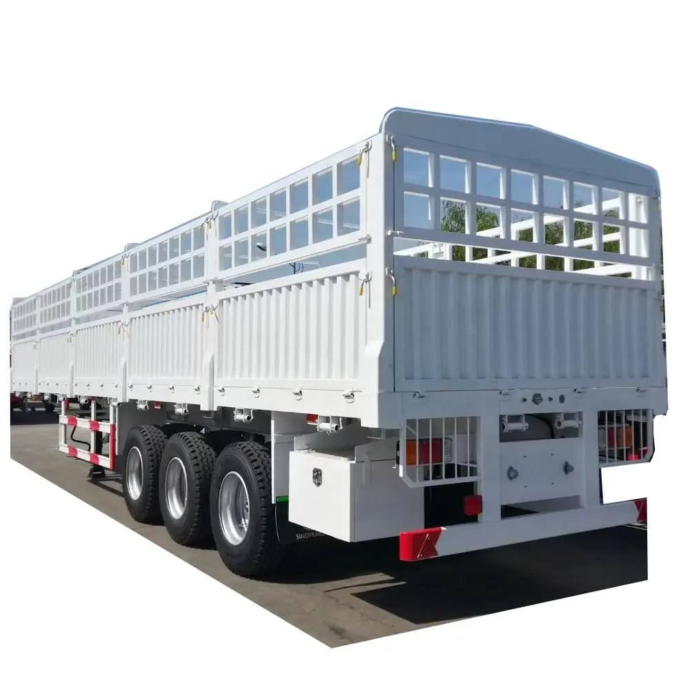 Nueva valla semi camión remolque utilizado para transporte de ganado del remolque del camión de ganado remolque portador para venta