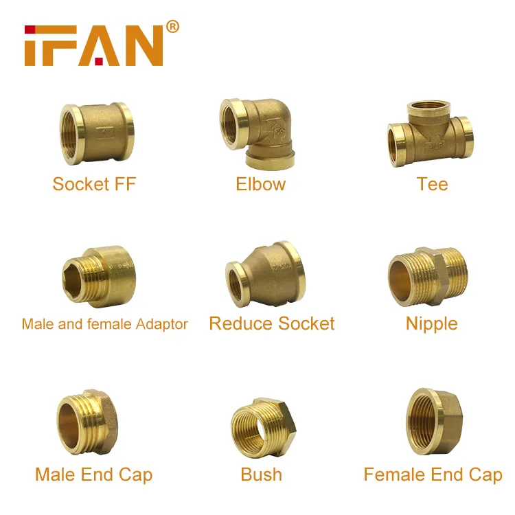 IFAN 1/2''-2'' CW617N वॉटर पाइप कनेक्टर प्लंबिंग थ्रेड पीतल फिटिंग