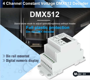 D4 4 canali PWM DMX decoder DMX512 Controller LED per RGB RGBW LED Strip Lights - Product Image 2