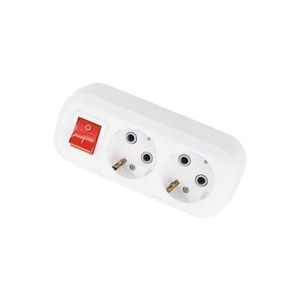 スイッチおよび接地が付いている2つのコンセントパワーボードの延長ソケット - Product Image 2