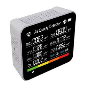 Monitor de Qualidade do Ar Interior Inteligente HCHO TVOC PM2.5 Detector para Vários Gases NDIR <span class=keywords><strong>Sensor</strong></span> <span class=keywords><strong>Display</strong></span> <span class=keywords><strong>LCD</strong></span>