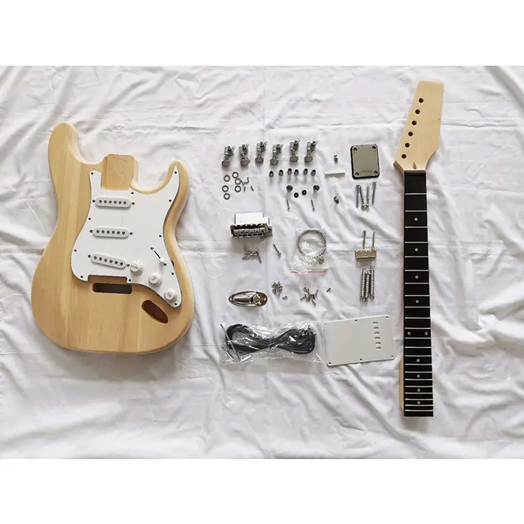 Kit Perakitan Gitar Listrik, DIY Kit Gitar ST untuk Bangunan Gitar Elektrik