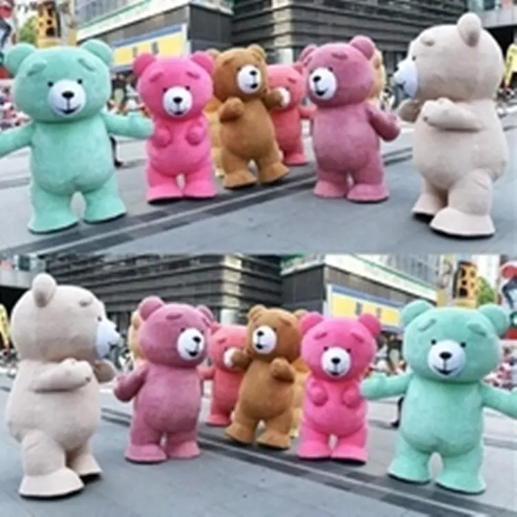 2M 2.6M 3M Teddy-Anzüge in verschiedenen Farben Aufblasbares Maskottchen-Kostüm für Erwachsene