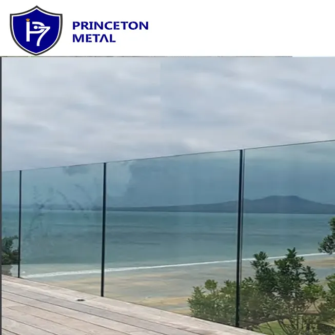 Balustrade de balcon en aluminium de haute qualité, Balustrade de commerce en U, Design sans cadre, clôture en verre, piscine