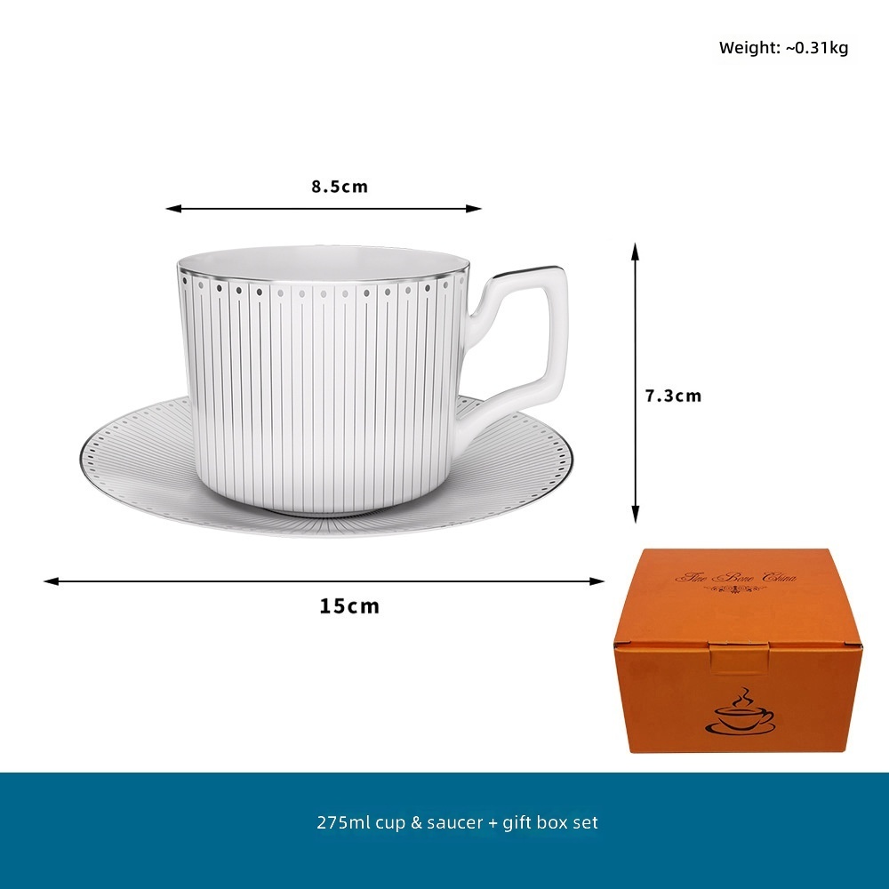 Plata: taza de café y platillo de 275 ml.