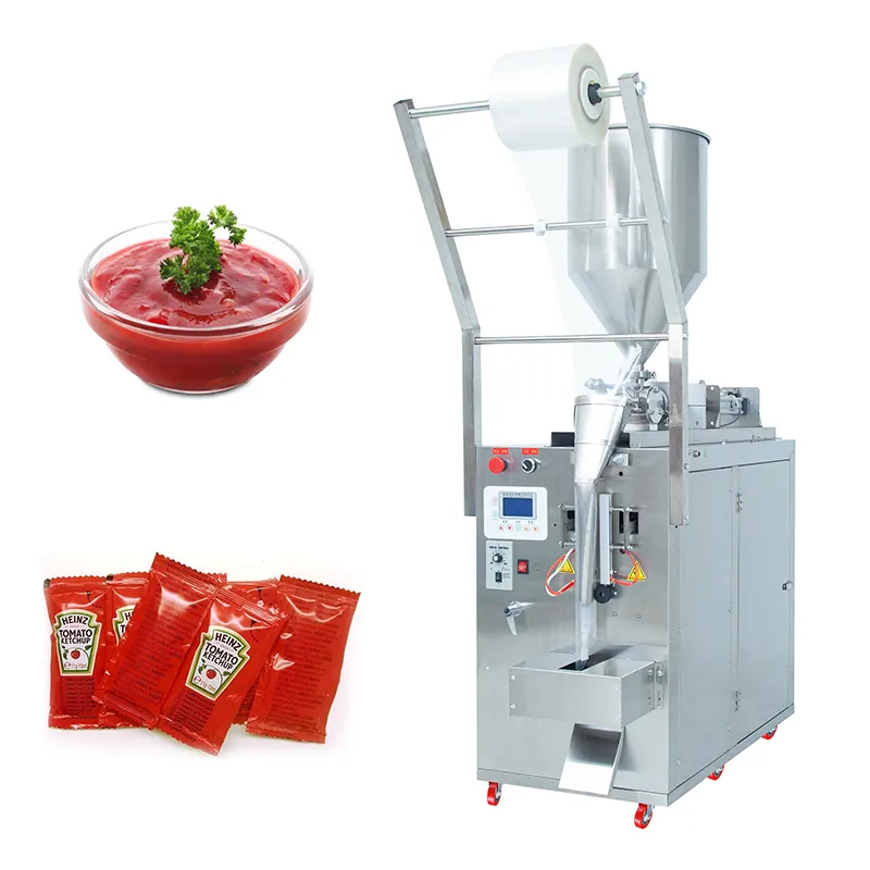 Machine à emballer automatique de pâte de piment Machine à emballer de sauce tomate de remplissage de miel de petite poche avec fonction d'agitation