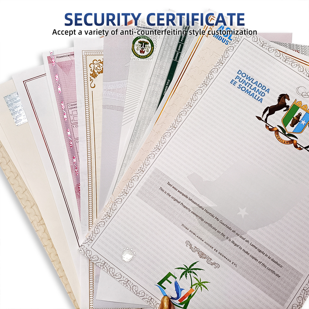Papier de sécurité personnalisé