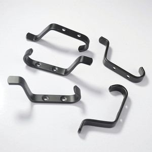 Ganchos decorativos para casaco, conjunto de 5 ganchos duplos de metal preto, elegantes e resistentes, cabides individuais para toalha de roupa