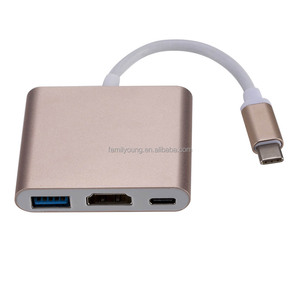 USB C HD-MI USB PD dönüştürücü adaptörü USB 3.1 tipi C HUB Splitter 4K 30Hz USB3.0 PD 100W hızlı şarj Laptop için cep