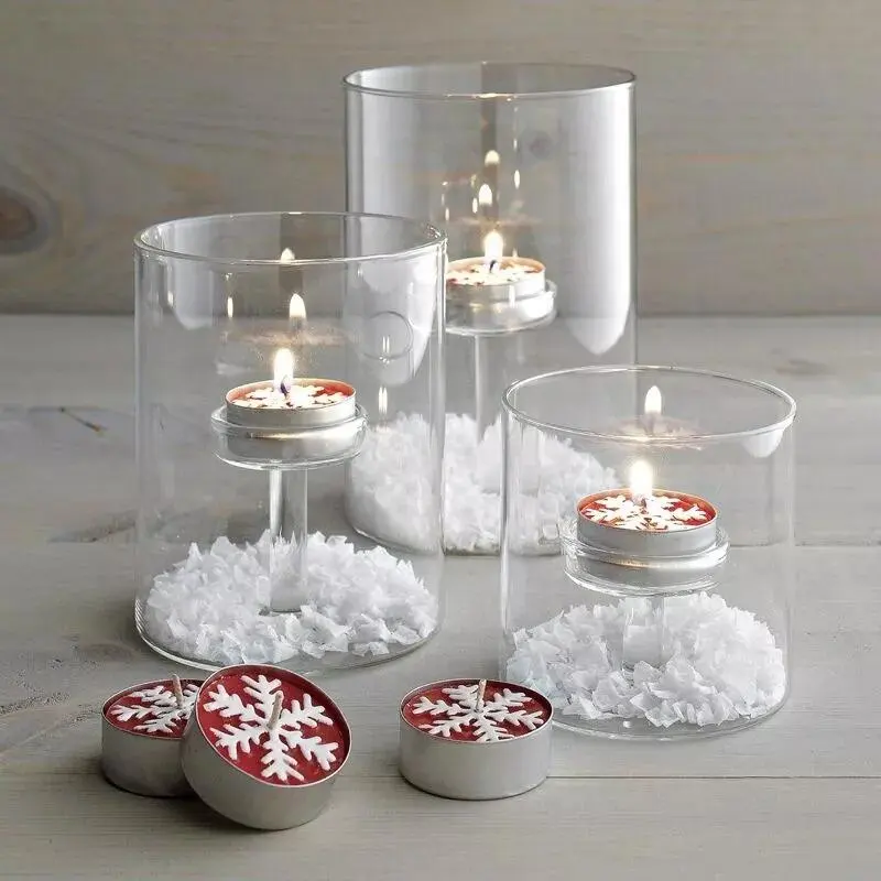 Soportes de vidrio transparente para velas, candelabros de vidrio alto cilíndrico para decoración de boda, venta al por mayor