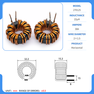 Tùy chỉnh 270125 330125 1mh 2mh sendust hình xuyến cuộn cảm từ vòng cuộn cảm lớn hiện tại nhiều Thông số kỹ thuật - Product Image 2