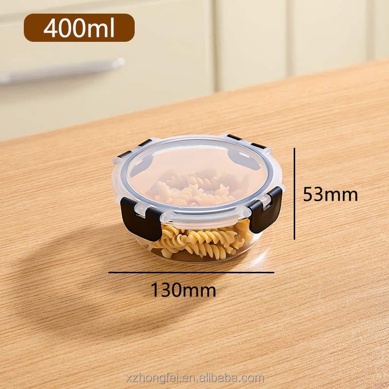 Transparent black round 400ml