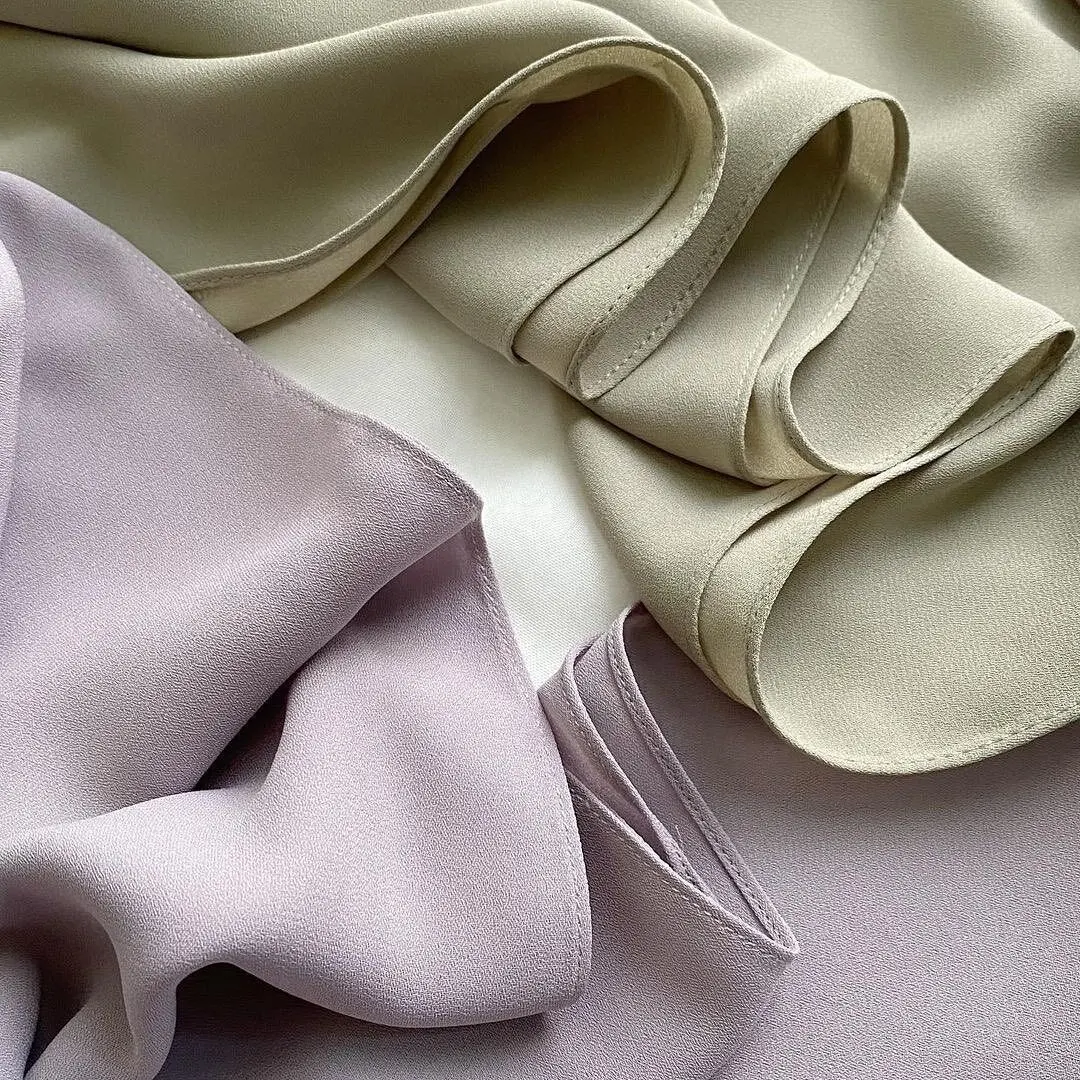 Good Stitching Plain Hijab Large Size Scarf High Quality premium heavy Chiffon Hijab Scarf Long Malaysian Shawl Wrap