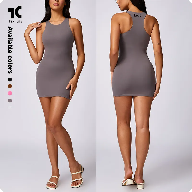Sexy vest hip DRESS mùa hè của phụ nữ Amazon tinh khiết mong muốn thời trang Slim chặt chẽ Váy Mini dệt kim ăn mặc có được trong hình dạng Bodycon