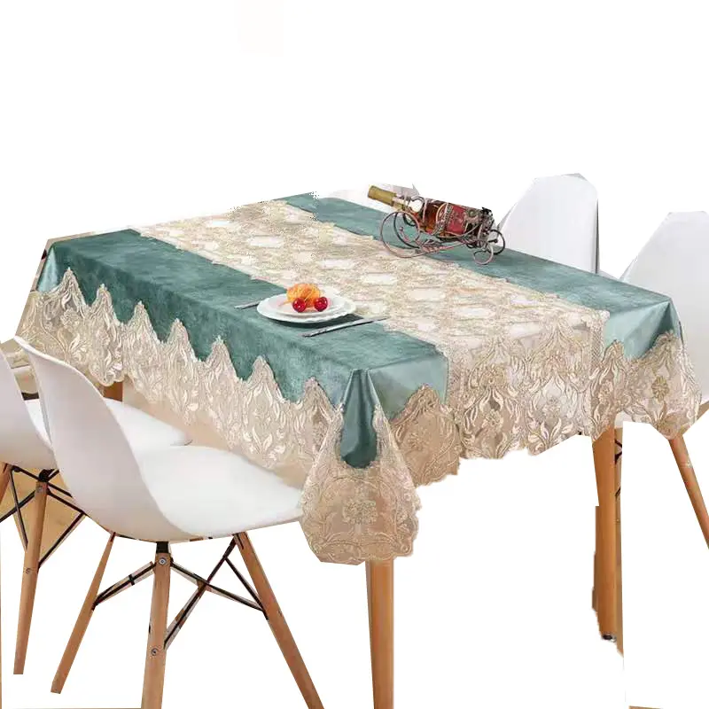 Kant Tafelkleed Bruiloft Wit Vintage Luxe Overlay Fluwelen Tafelkleden Ronde Vintage Fancy Tafel Dekken