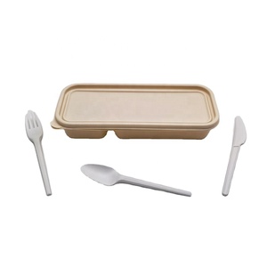 Biodegradable 3 4 Compartment Meal Disposable Corn <strong>Starch</strong> Lunch <strong>Box</strong> for Catering Eco-Friendly Food Containers - Product Image 3
