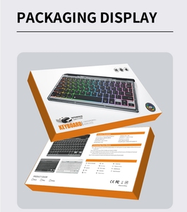 OEM Nuevo Modelo Dual transparente 2,4g + BT3.0 + BT5.0 7 colores RGB retroiluminado 38 grados soporte ergonómico magnético BT teclado inalámbrico - Product Image 6