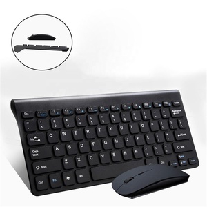 2,4 GHz teclado inalámbrico y ratón óptico negro blanco pequeño elegante conjunto de ratón Mini teclado para Juegos Oficina entretenimiento
