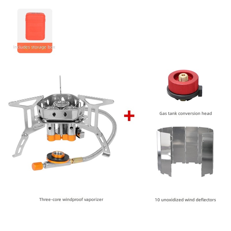 Réchaud - Adaptateur rouge - 10 protections anti-vent