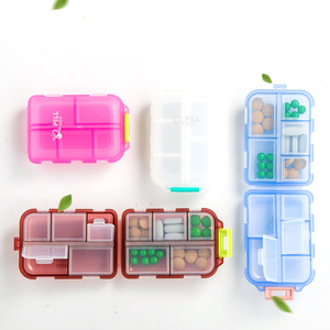 Xách tay rõ ràng hình chữ nhật PP nhựa du lịch Pill hộp lưu trữ Organizer mini 7 ngăn Pill y học trường hợp - Product Image 4