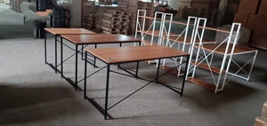 Escritorio de ordenador con estantes de almacenamiento de 3 capas, mesa de ordenador de uso doméstico, de 2 a 3 niveles - Product Image 4