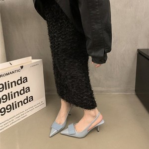 春秋新款优雅高跟鞋女式MT-7金属小方趾细高跟鞋单带背带 - Product Image 4