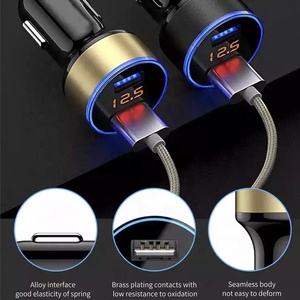 通用QC 3.0汽车双USB 5v汽车发光二极管显示手机汽车迷你快速充电所有类型充电器电源适配器 - Product Image 4