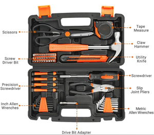 Peaktop 126件套通用手动工具包，带塑料工具箱储物箱，手动工具包 - Product Image 3