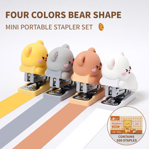 Agrafeuse de dessin animé ours mignon, 16 pièces avec un design adorable, une excellente aide pour la reliure des étudiants et du bureau - Product Image 6