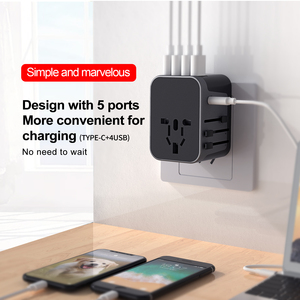 <strong>Multi</strong> <strong>Plug</strong> <strong>EU</strong> AU US UK 4usb Power Socket Type c 5.6a <strong>Output</strong> Quick Charger Universal Charger - Product Image 4