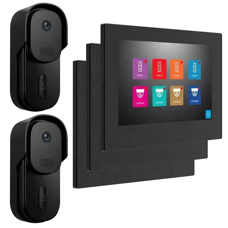 Nouvel arrivage de système d'interphone vidéo de sécurité intelligent Tuya 7 pouces avec interphone bidirectionnel à vision nocturne pour la sécurité à domicile