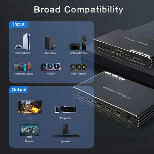 8K HDMI switch 4x1 HDMI 2,1 switch con extractor de audio 4 entradas 1 salida mit RS232 HDMI switch Splitter con control remoto ir