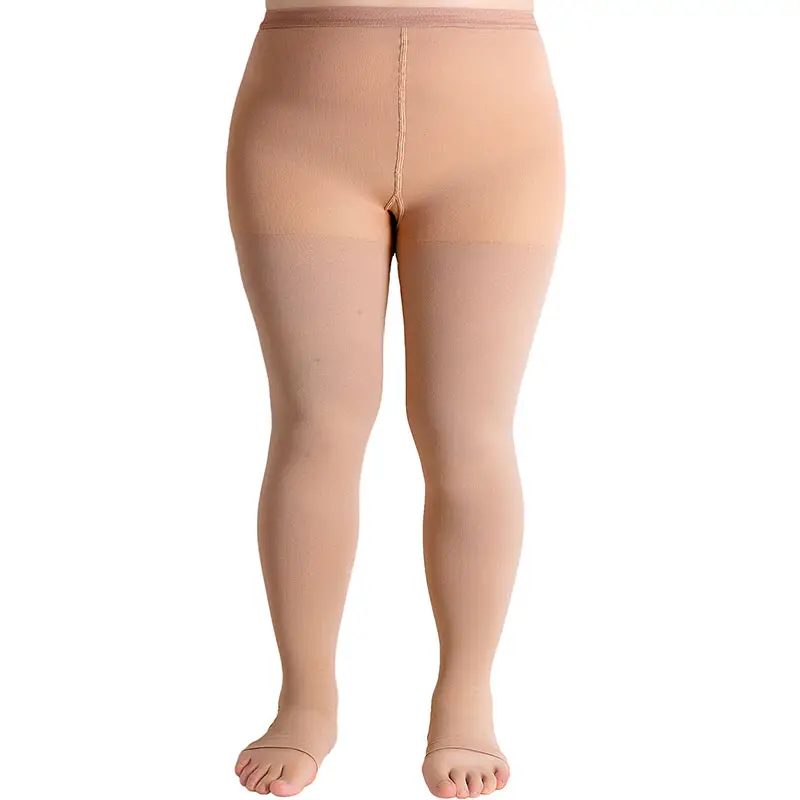 Medias de compresión médica para hombre y mujer, medias de compresión para venas varicosas, Punta abierta, 20-30 mmHg