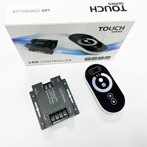 DC12-24V RF LED Dimmer Touch Series telecomando wireless Dimmer Controller custodia in acciaio nero striscia monocolore Dimmer PWM - Product Image 4