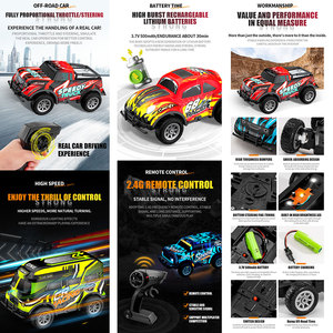 4WD รถ RC ของเล่นรถแข่งพร้อมไฟ LED วัสดุโลหะรีโมทคอนโทรลและสาย USB - Product Image 3