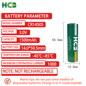HCB ER14505 IoT sensörleri ve GPS izleme su sayacı servo kodlayıcı için Lisocl2-Battery 3.6V 2600mAh AA boyutu - Product Image 2
