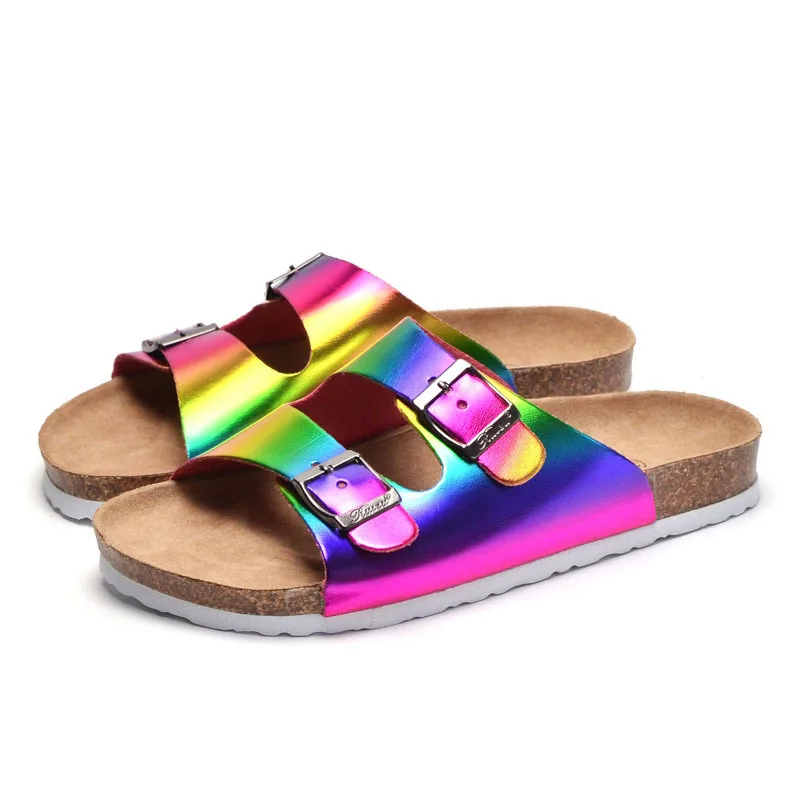 Fashion Ladies Sole Cork Slippers Women Beach Slides Shoes Summer Casual Sandals Slipper