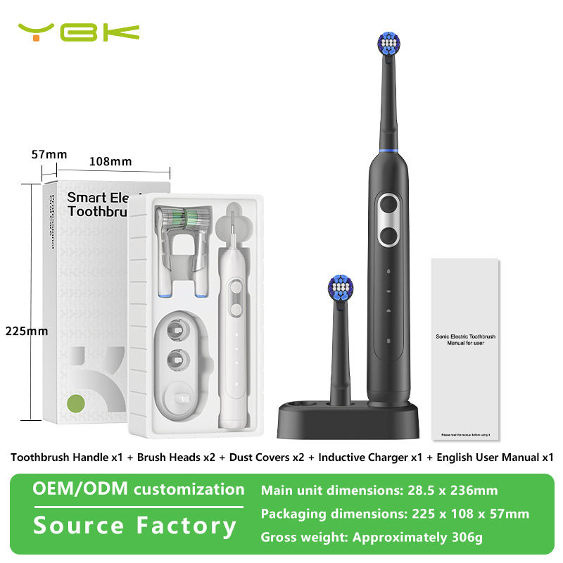 Brosse à dents noire 4 pièces