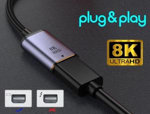 USB Type C Female <strong>Input</strong> <strong>to</strong> Mini Displayport 1.4 Male <strong>Output</strong> HDTV Cable 8K@60hz 4K@120hz for Tablet Phone Laptop - Product Image 6