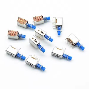 Interruttore a pulsante di blocco PCB ad angolo retto DPDT doppio polo 6 Pin interruttore di alimentazione a chiave autobloccante rosso blu giallo A03/04 - Product Image 3