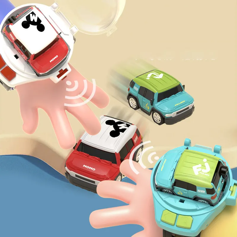 Hot Electronic RC Car Cute Cartoon Watch Remote Control Car Rechargeable 2.4G Mini Watch Car