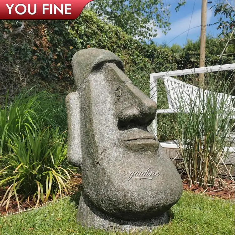 Современная Большая Каменная Статуэтка с головой пасхального острова, мраморная скульптура
